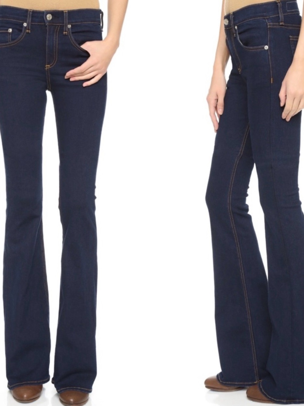rag&bone Beckett 10 inch Bell Dark Blue Jeans